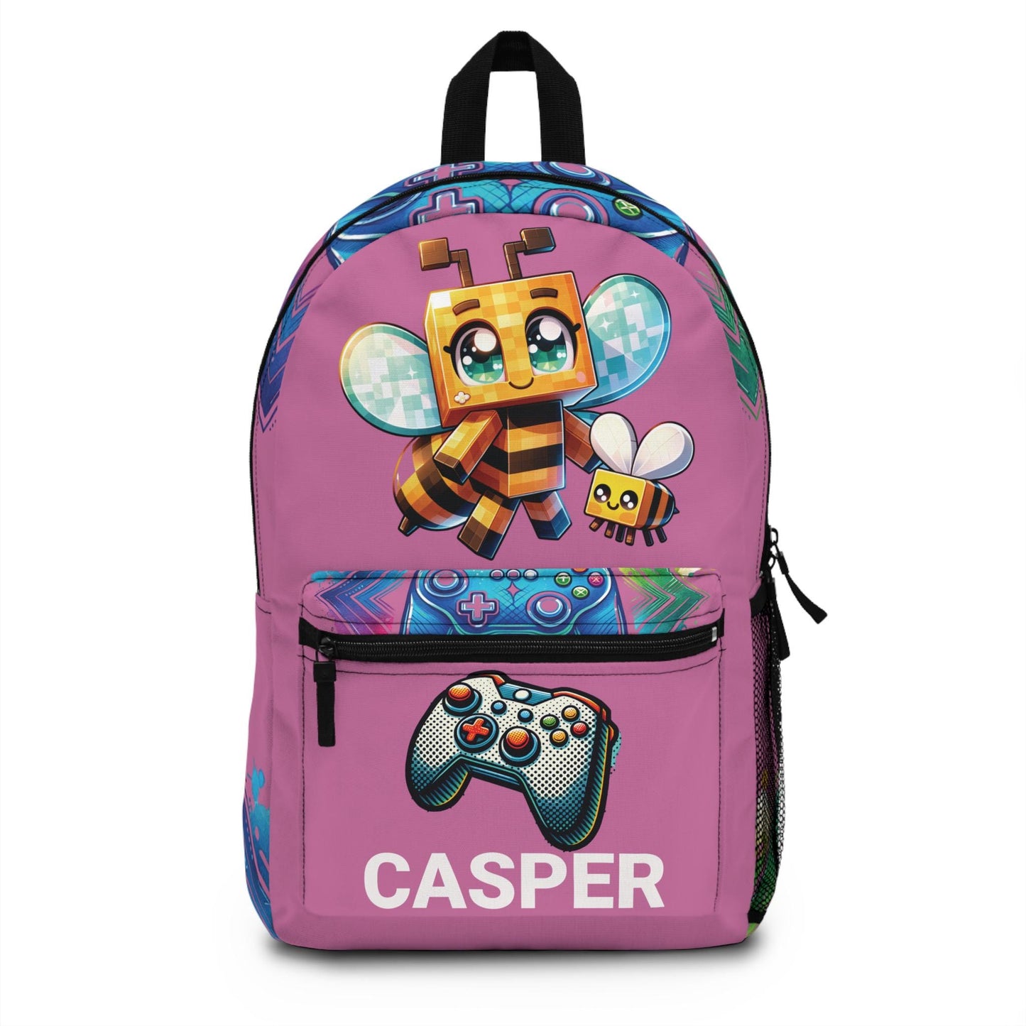 Personalized Name Gamer School Bookbag, Gaming Back to School Gear, Game Characters School Bag for Boys & Girls, Gamer Back to School Bag