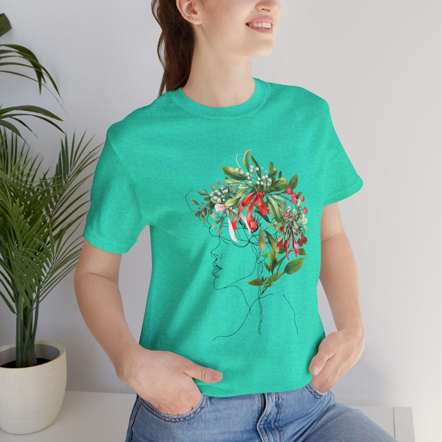 Floral Silhouette Tee, Bohemian Style Shirt, Nature Lover Gift, Spring Fashion, Casual Spring Summer Fall Wear, Eco-Friendly T-Shirt