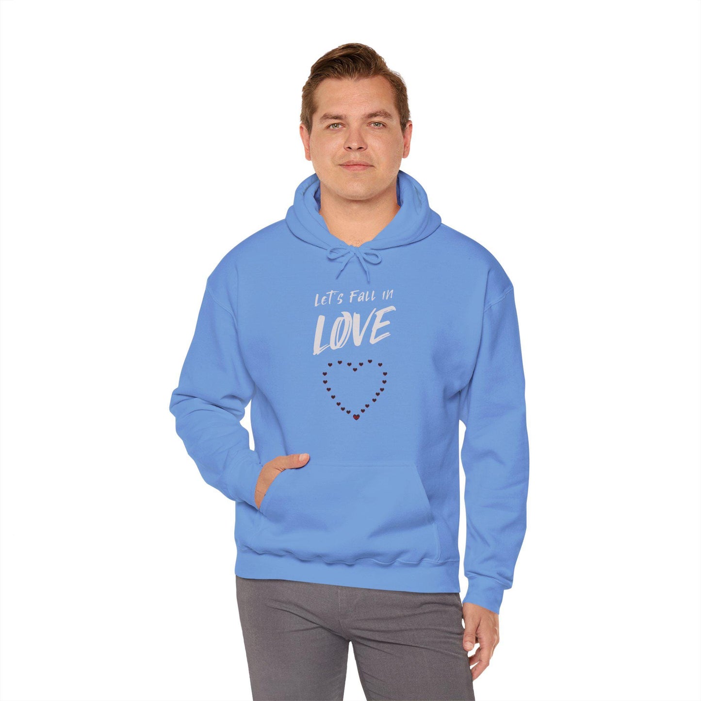 Let's Fall in Love Fun Flirty Hoodie, Fall Graphic Hooded Sweatshirt, Everyday Wear Cozy Hoodie, Cute Summer Top, Unisex Pullover Sweater