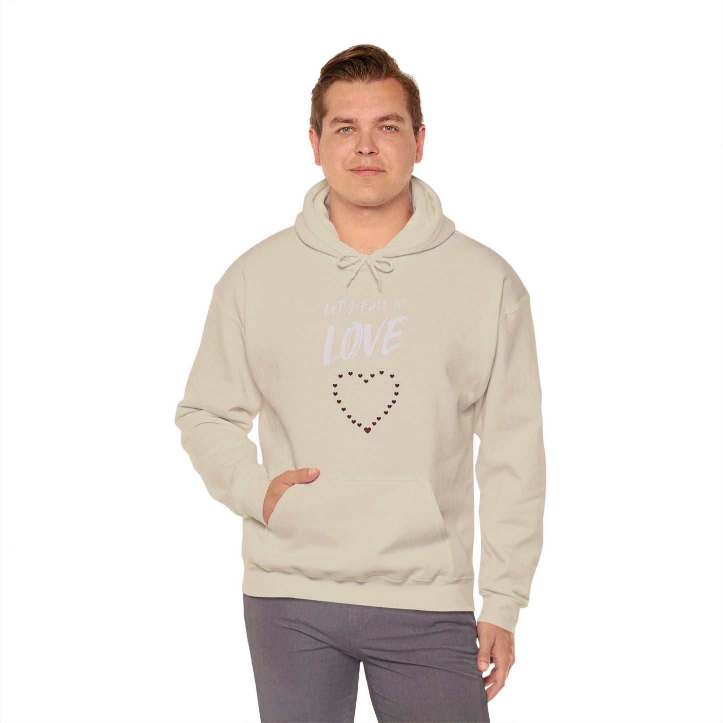 Let's Fall in Love Fun Flirty Hoodie, Fall Graphic Hooded Sweatshirt, Everyday Wear Cozy Hoodie, Cute Summer Top, Unisex Pullover Sweater