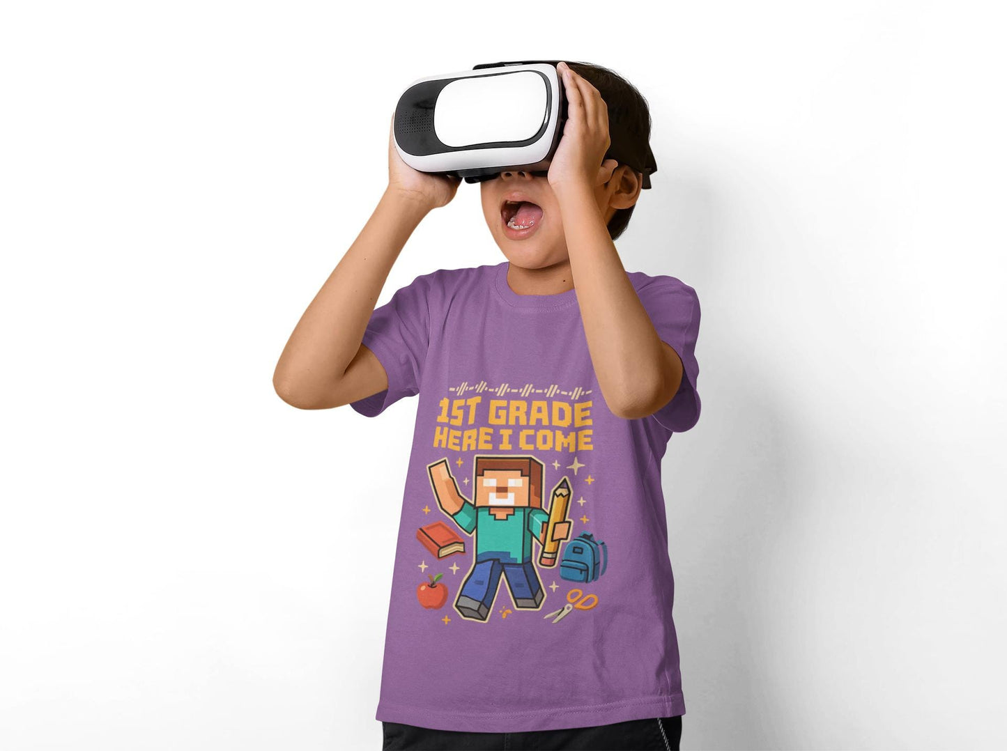 Minecraft Inspired 1st Grade Adventure Youth T-Shirt, Kids Tee, Back to School Gift for Students, Welcome Back T-Shirt, Back-to-School Tee