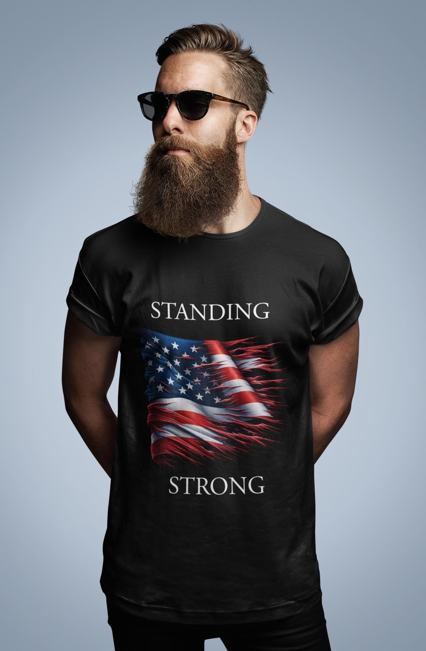 Patriotic Freedom T-Shirt | Short Sleeve Tee, American Flag Shirt, July 4th Apparel, Gift for Veterans, Stand Strong Tee, Red White Blue