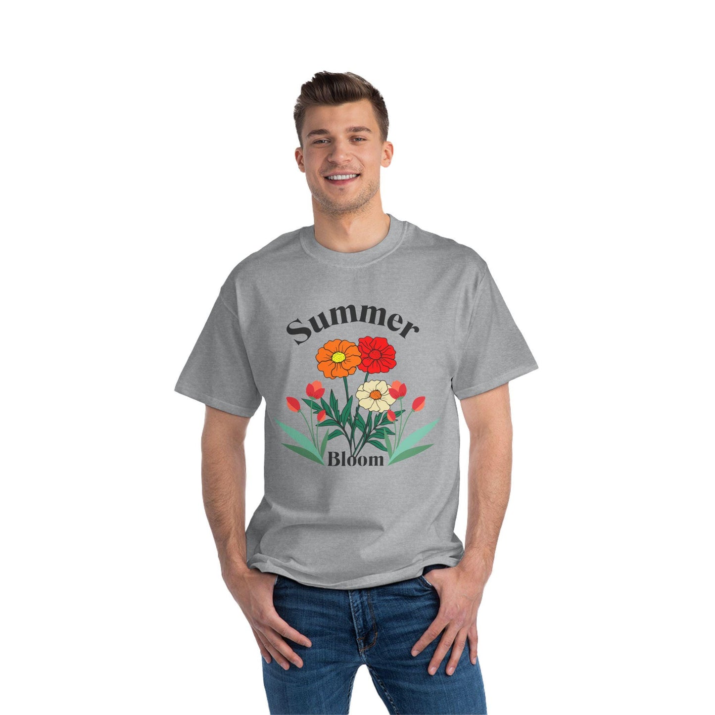 Summer Bloom T-Shirt - Floral Graphic Tee, Spring Style, Gift for Gardeners, Casual Wear, Summer Wardrobe Essential, Essential Outdoor Tee