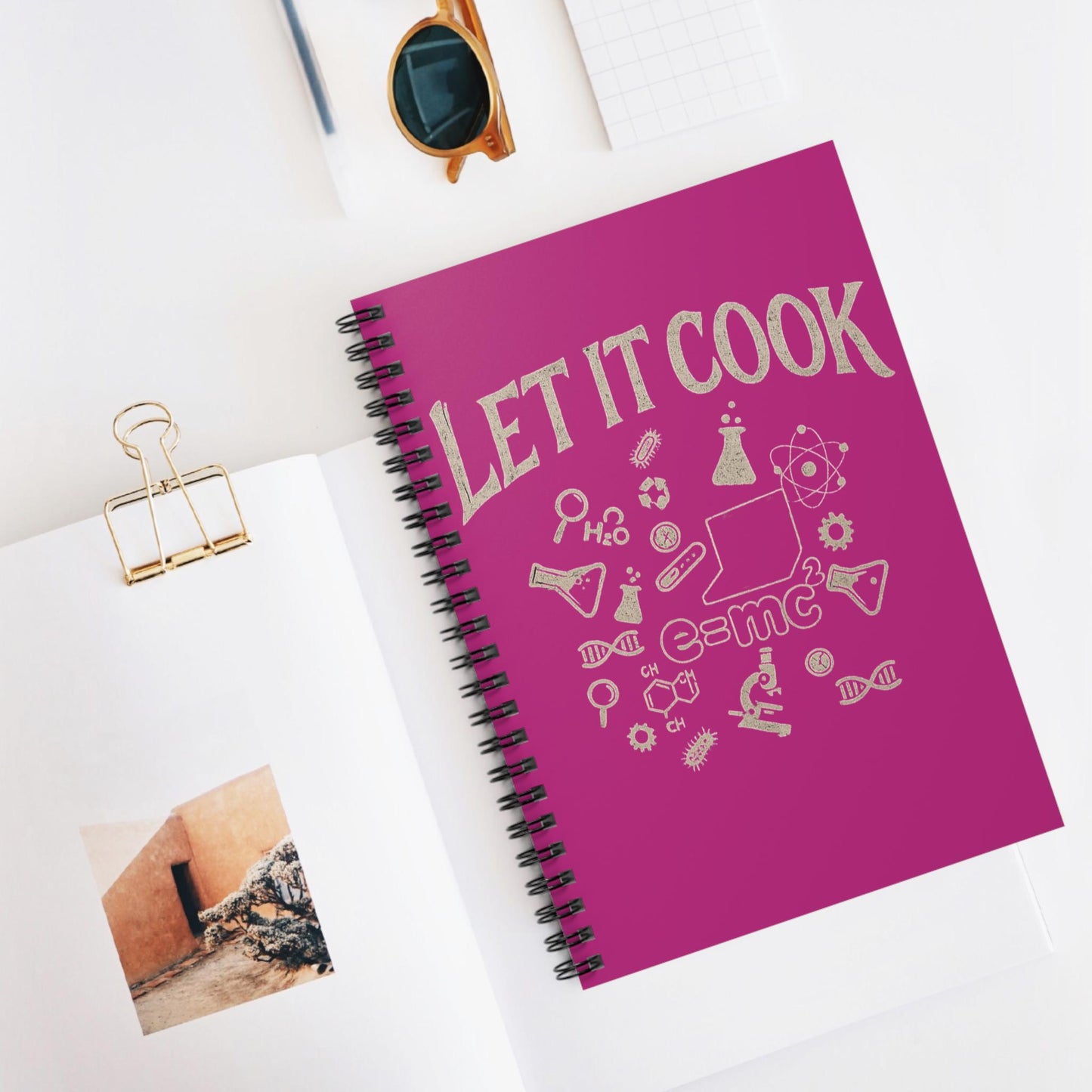 Science Lab Spiral Notebook, Chemistry Journal for Students Teachers STEM Gift Cute, Study Notes Planner Back to School Laboratory Scientist