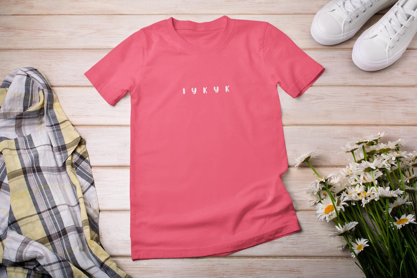 T-Shirt, Fun Playful Gen Z Slang Words Trendy Tee, Iykyk Day to Day Lingo Shirt, Unisex Garment-Dyed Top, Catchy Hipster Graphic Tee, Cool