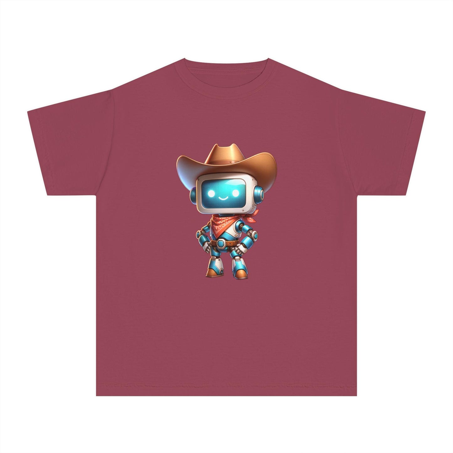 Cowboy Robot Youth Tee, Fun Kids T-Shirt, Cute Graphic Tee, Birthday Gift, Casual Wear, Summer Outfit, Screen Print Design, Back to School