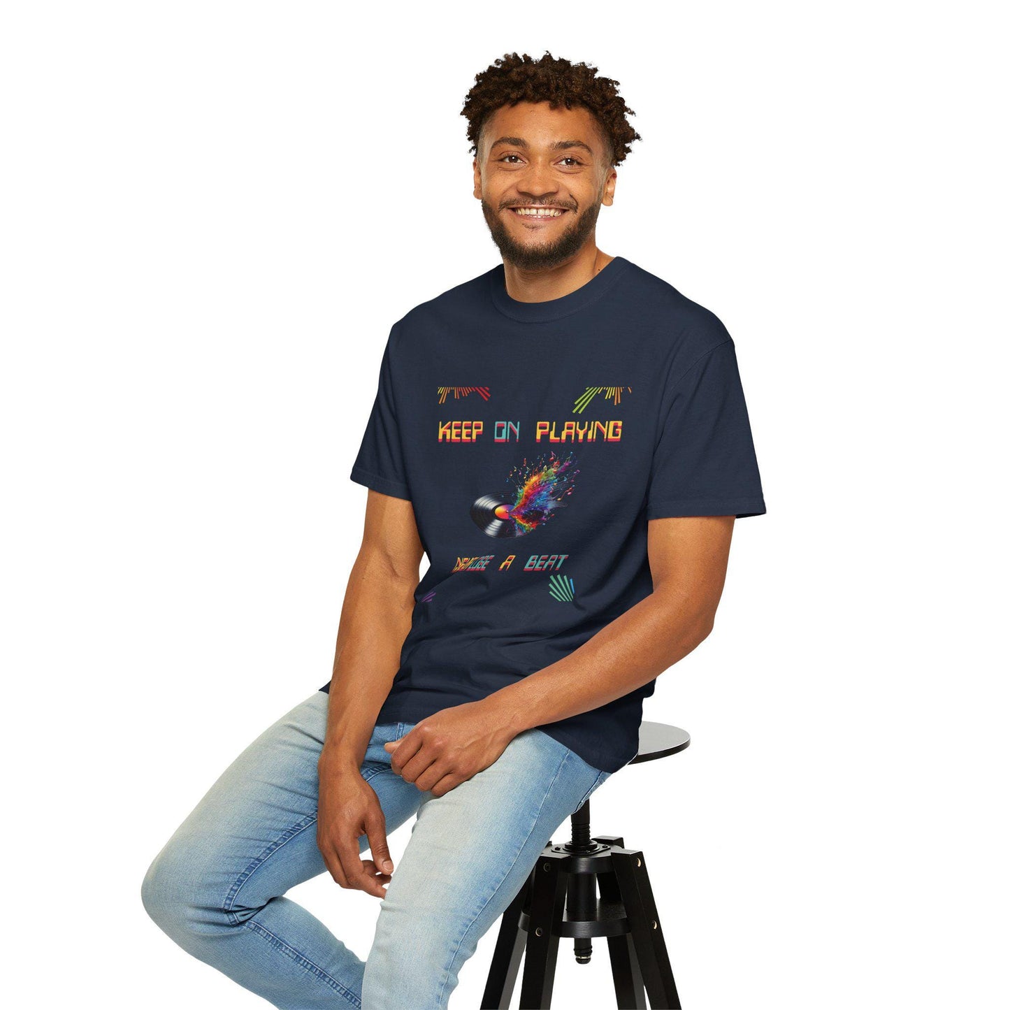 Vibrant Music Tee - Unisex Garment-Dyed T-shirt, Playful Vintage Shirt, Perfect for Musicians, Gifts for Music Lovers, Festival Apparel
