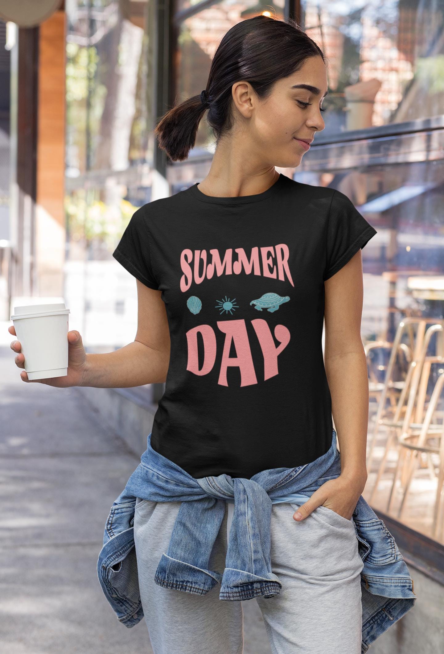 Summer Day Unisex Garment-Dyed T-Shirt, Casual Tee, Beachwear, Gift for Her, Summer Festival Apparel, Fun Outdoors T-Shirt, Summer Vibes