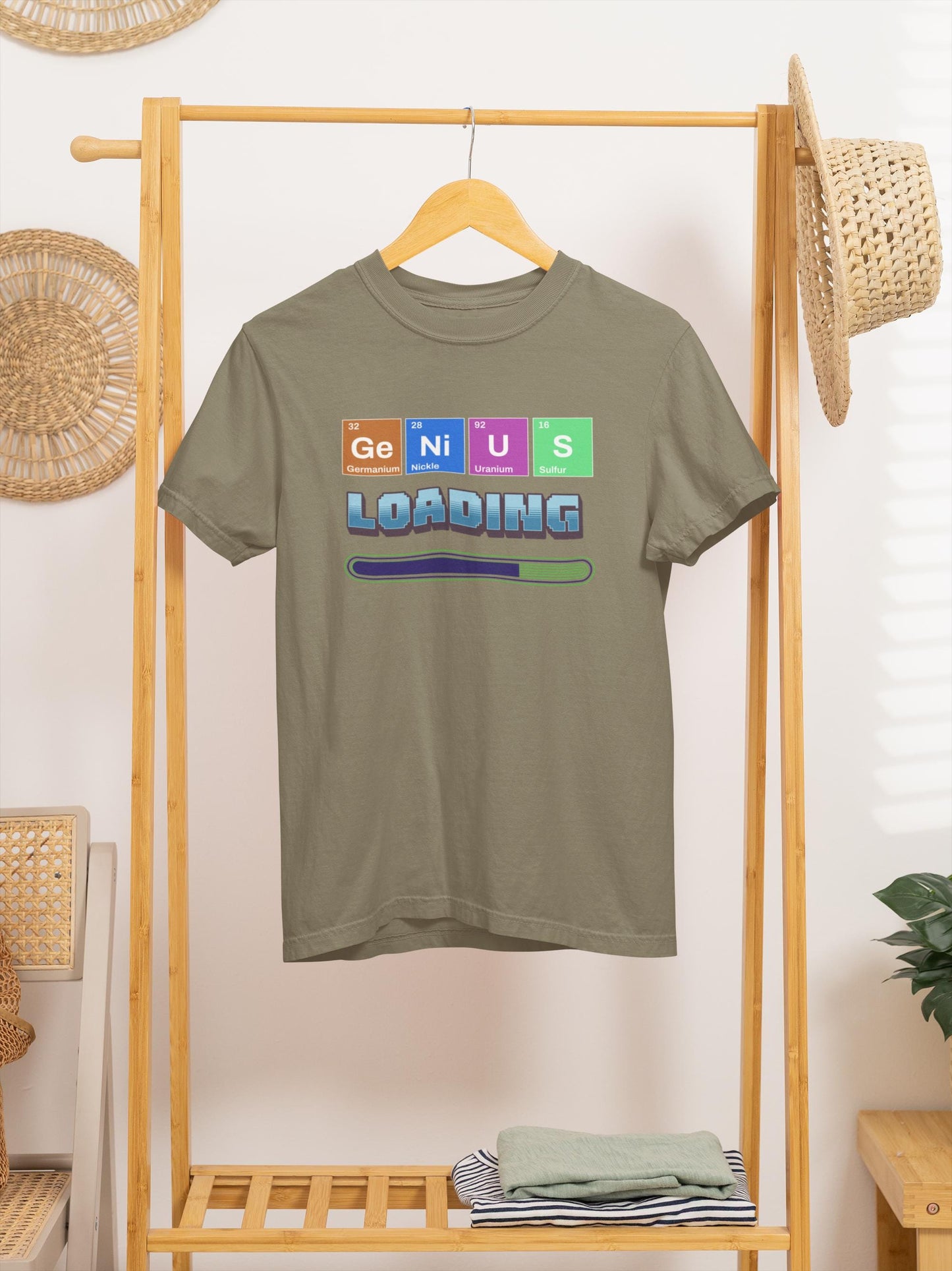 Genius Loading T-Shirt, Funny Science Shirt, Graphic Tee Gift for Students, Comfort Colors Casual Wear, Fun Back to School Nerdy Tee, Unisex