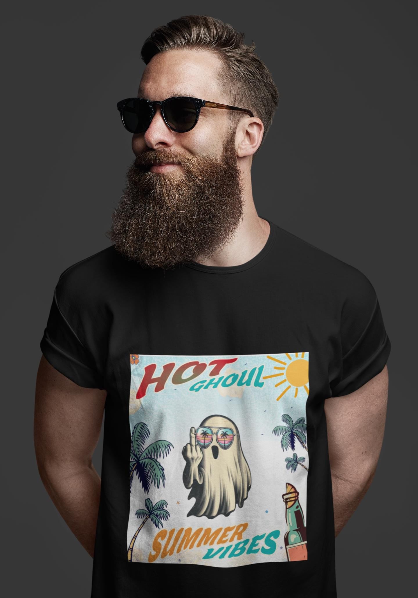 Summerween Ghost T-Shirt, Halloween Ghost TShirt, Funny Ghost Beach Party Tee, Spooky Ghost Tee, Trendy Summer Tee, Halloween Ghost TShirt,