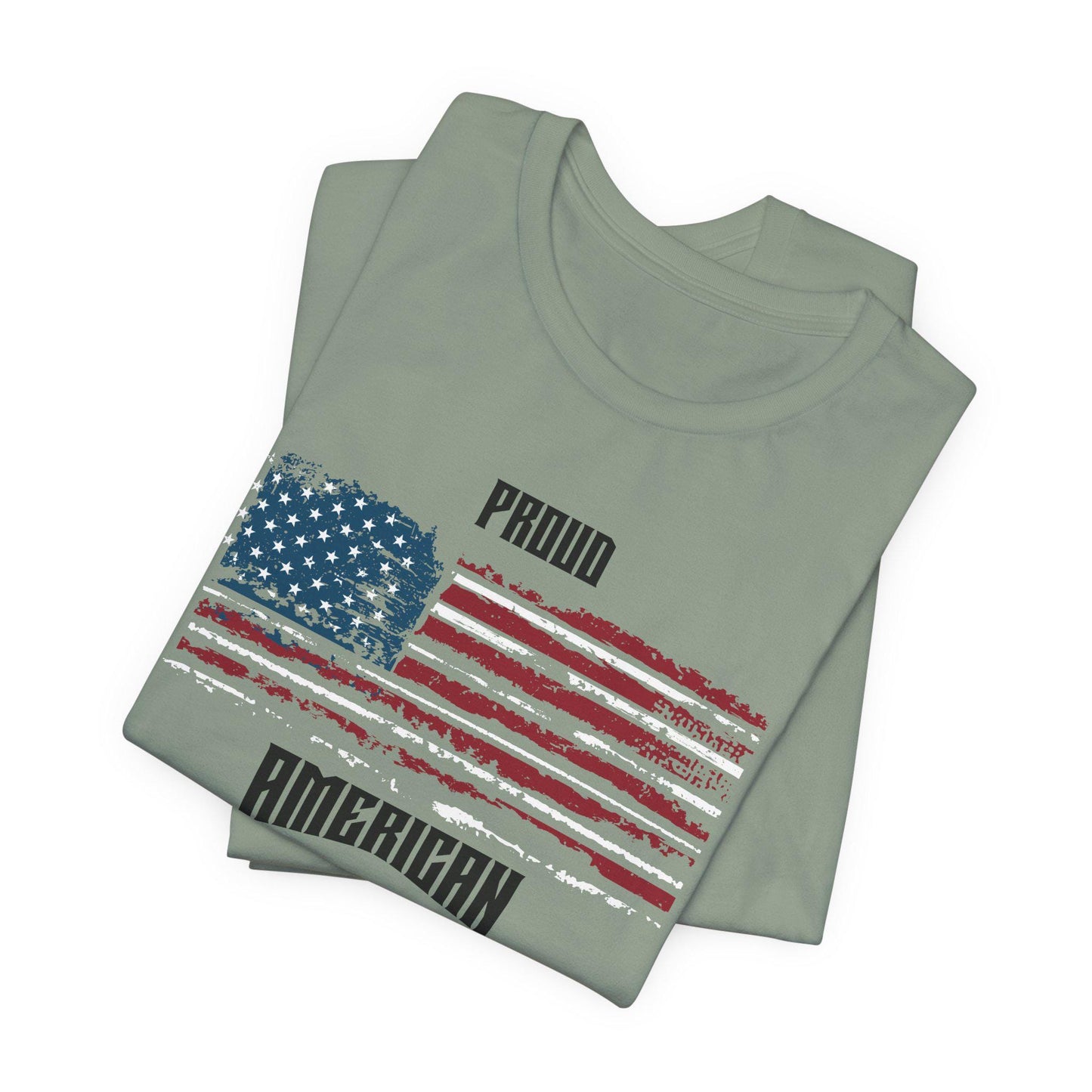 Proud American Graphic Tee, Unisex Short Sleeve Shirt, Patriotic Wear, USA Independence Day, Gift for Veterans, Casual Style