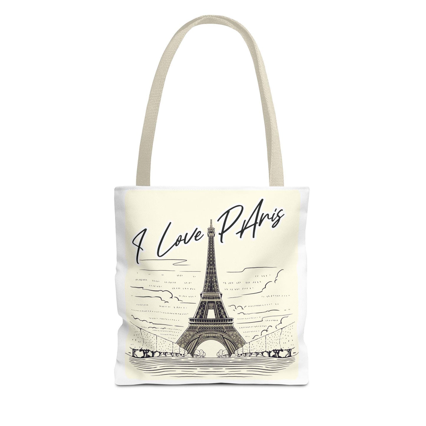Parisian Love Tote Bag, AOP Shoulder Bag, Eco-friendly Canvas, Travel Accessory, Gift for Her, Day Out Essentials