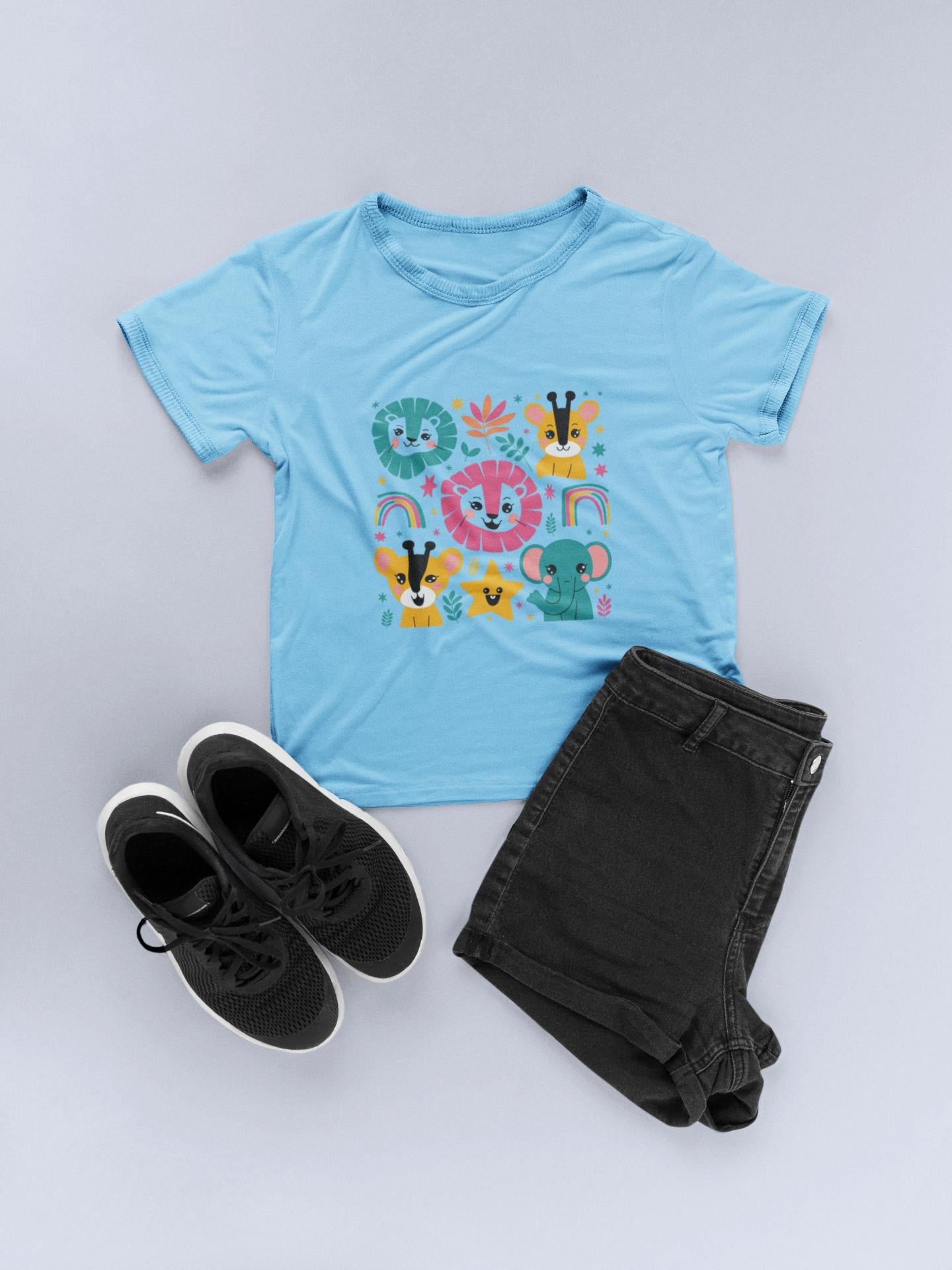 Colorful Animal Kids' Tee, Toddler T-Shirt, Cute Graphic Shirt, Fun Gift for Boys and Girls, Birthday Playtime Wear, Back to School Clothing