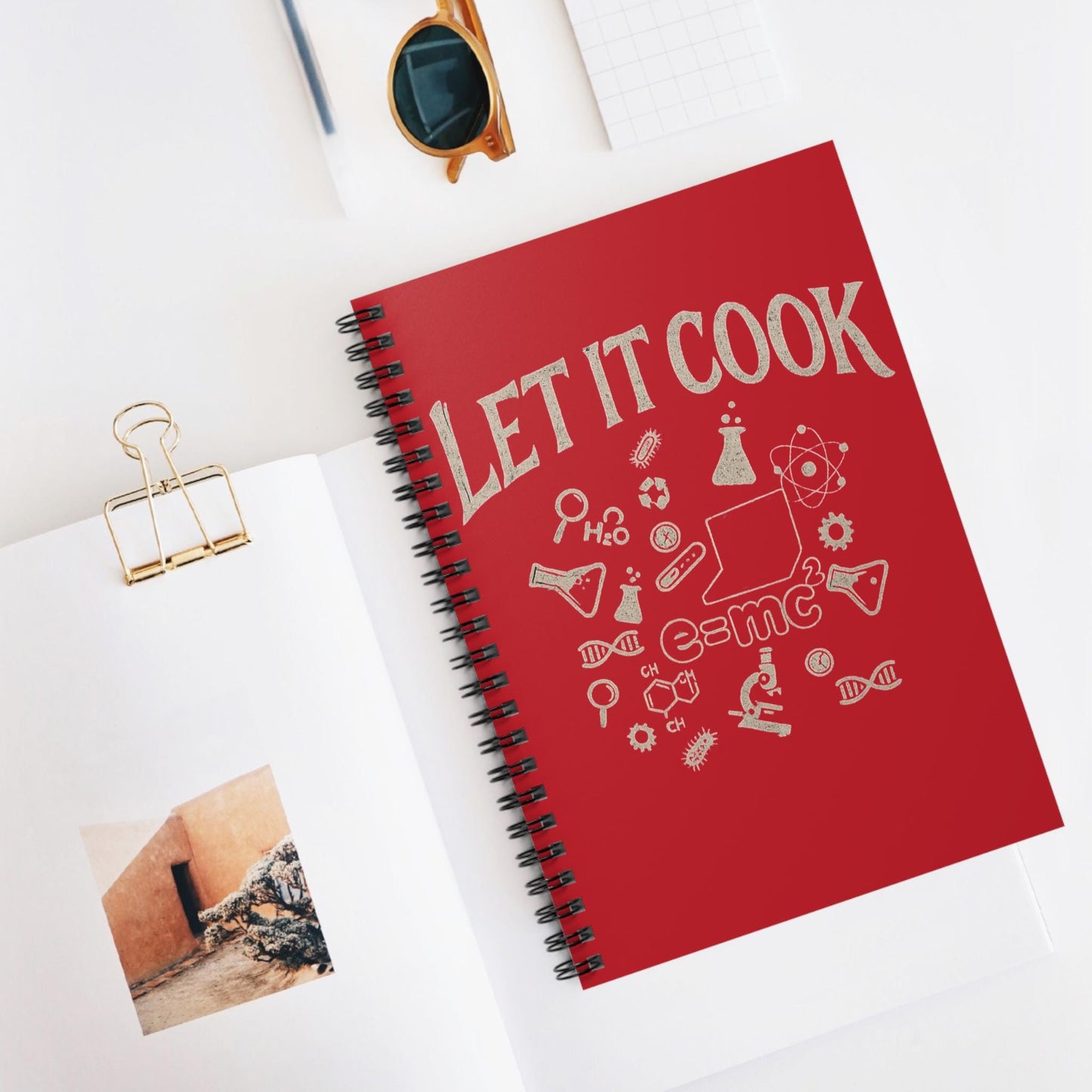 Science Lab Spiral Notebook, Chemistry Journal for Students Teachers STEM Gift Cute, Study Notes Planner Back to School Laboratory Scientist