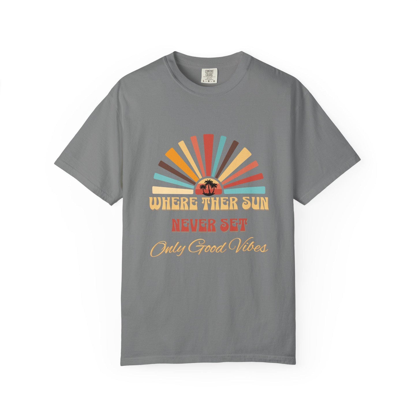 Sunshine Shirt, Summer Vibe Shirt, Everyday Comfort Colors, Only Good Vibes, Retro Sunset Rays Shirt, Weekend Style To, Unisex Casual Wear
