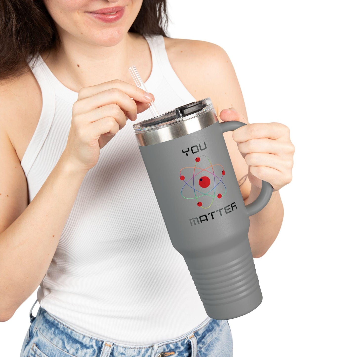 You Matter Insulated Travel Mug, 40oz Insulated Tumbler, Travel, Office, Back to School Refreshment, Perfect for Teachers, Graduate Students