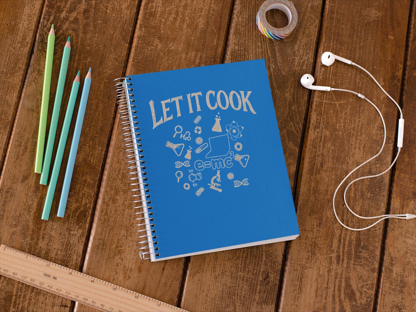 Science Lab Spiral Notebook, Chemistry Journal for Students Teachers STEM Gift Cute, Study Notes Planner Back to School Laboratory Scientist