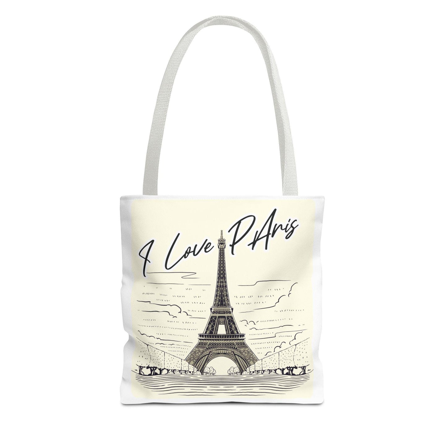 Parisian Love Tote Bag, AOP Shoulder Bag, Eco-friendly Canvas, Travel Accessory, Gift for Her, Day Out Essentials