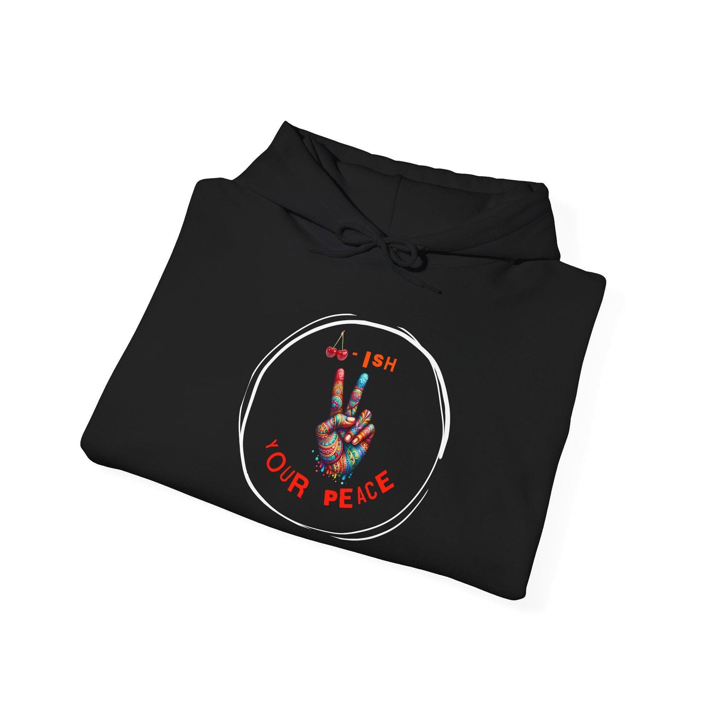 Cherrish Your Peace Sign Unisex Hoodie with Vibrant Design, Cozy Sweatshirt for Everyday Wear, Perfect Gift for Activists, Casual Streetwear