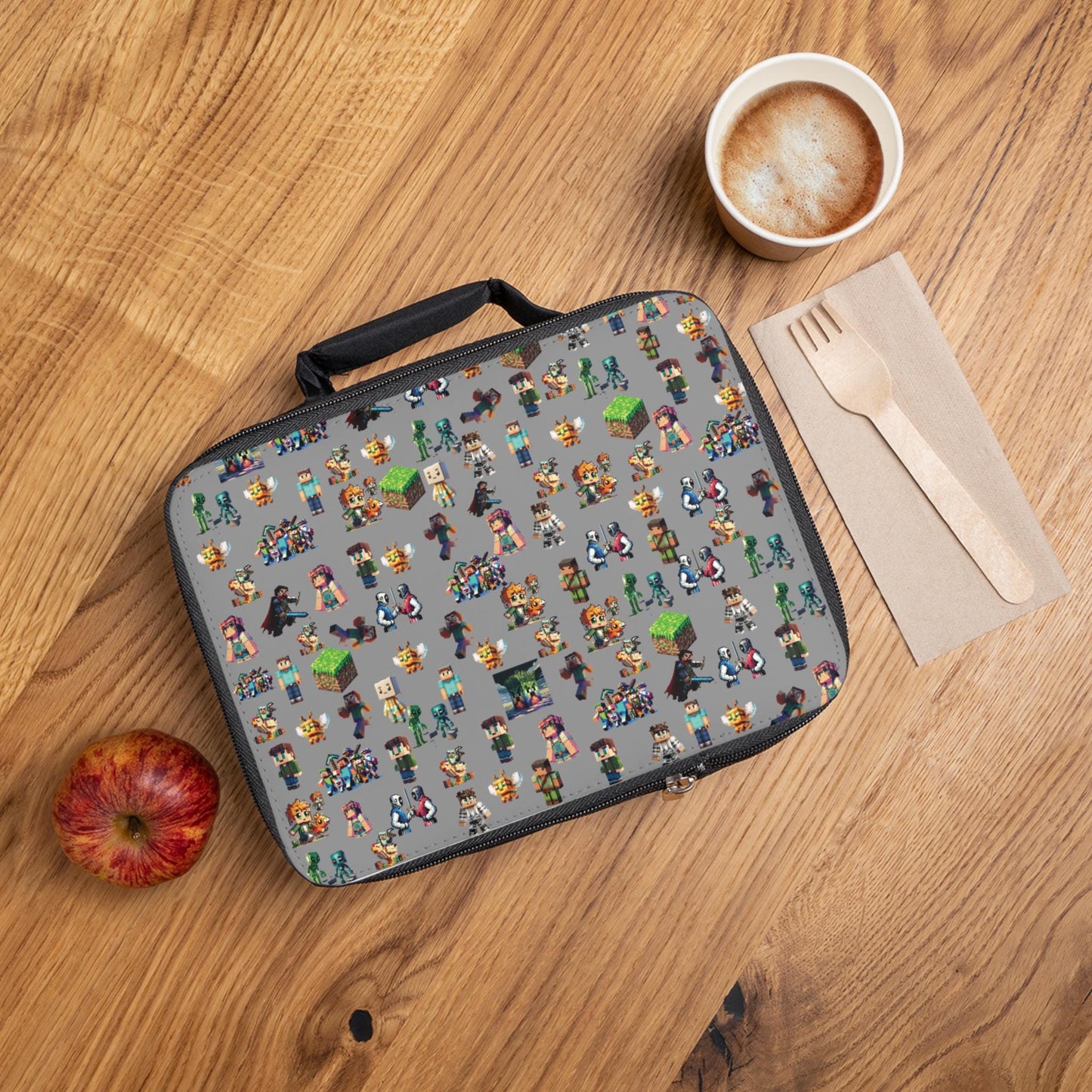 Minecraft Inspired Vibrant Kids Lunch Bag, Perfect for Back to School, Picnics, and Playdates, Gamer Enthusiast Lunch Bag, School Lunch Bag