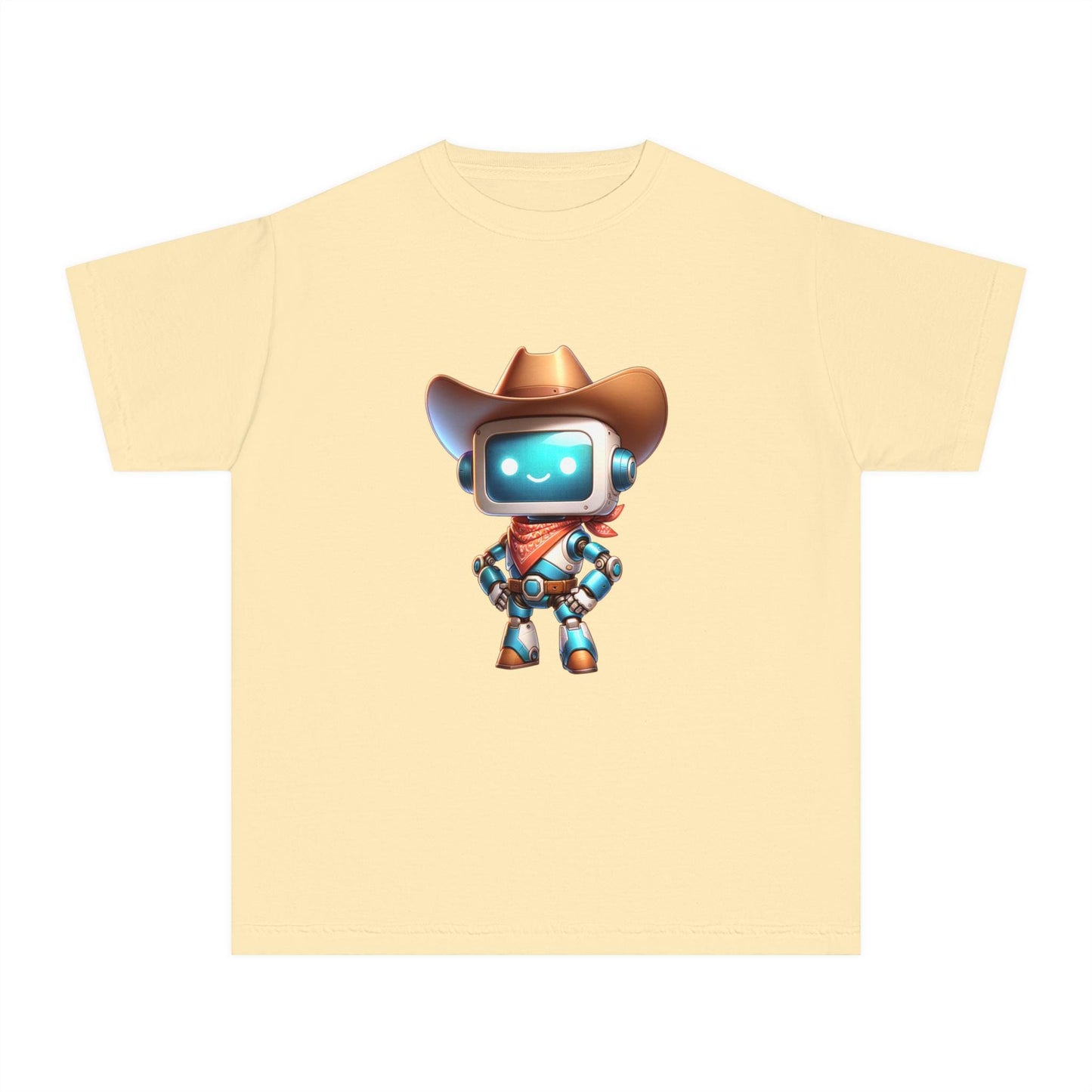 Cowboy Robot Youth Tee, Fun Kids T-Shirt, Cute Graphic Tee, Birthday Gift, Casual Wear, Summer Outfit, Screen Print Design, Back to School