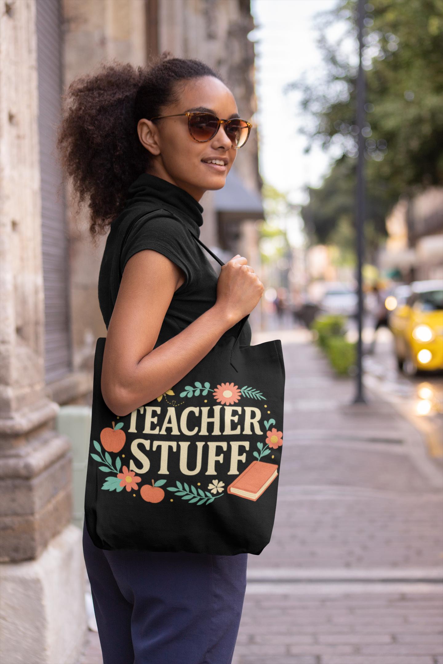 Teacher Stuff Tote Bag - Perfect Gift for Educators, Back to School, Classroom Essentials, Teacher Appreciation, Eco-Friendly Bag
