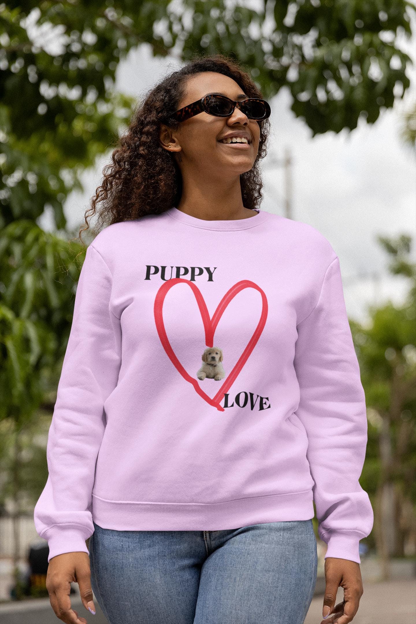 Puppy Love Sweatshirt - Cozy Gift for Dog Lovers, Cute Animal Apparel, Perfect for Pet Owners, Valentine's Day, Everyday Comfort