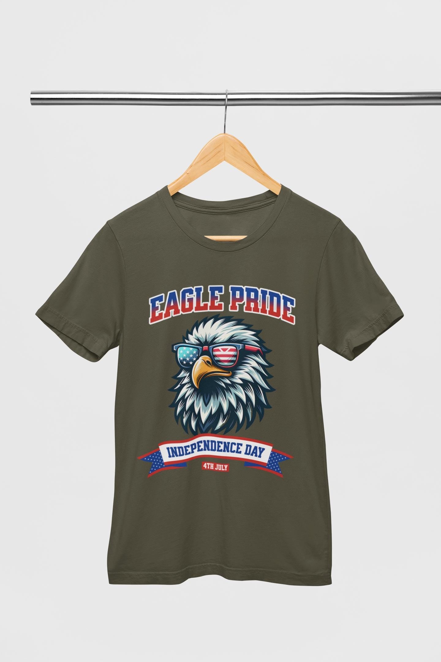 American Eagle 4th of July T-Shirt, Men and Women Garment-Dyed July 4th Tee, Summer BBQ, Independence Day, Red White Blue, Comfort Colors.