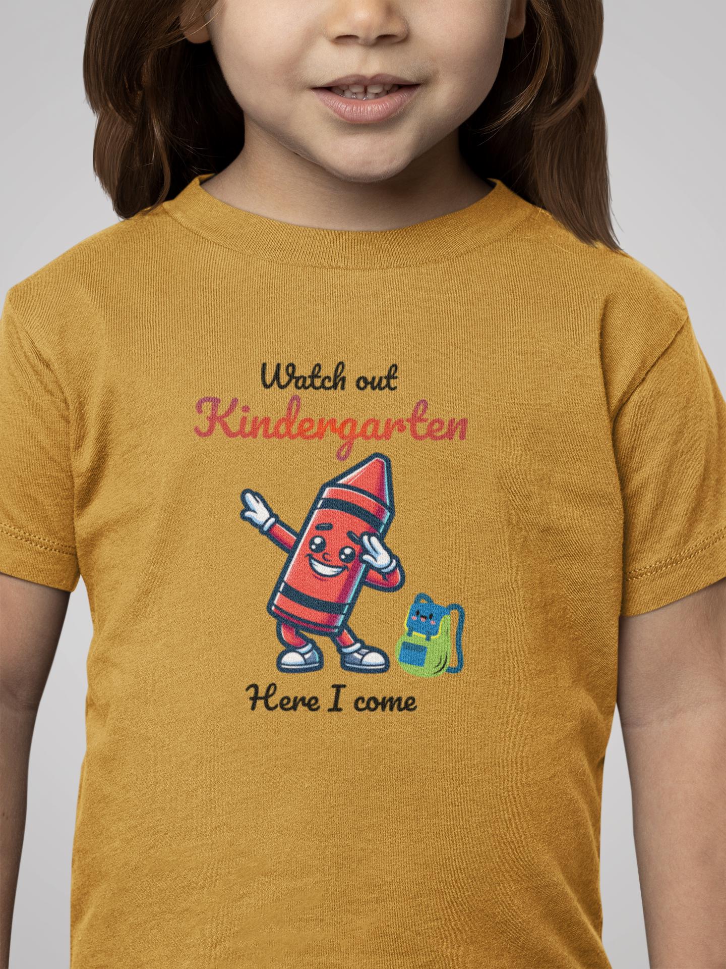 Kindergarten-bound Toddler Tee, Watch Out Kindergarten Shirt, Kids Educational T-Shirt, Preschool Tee, Back to School Apparel