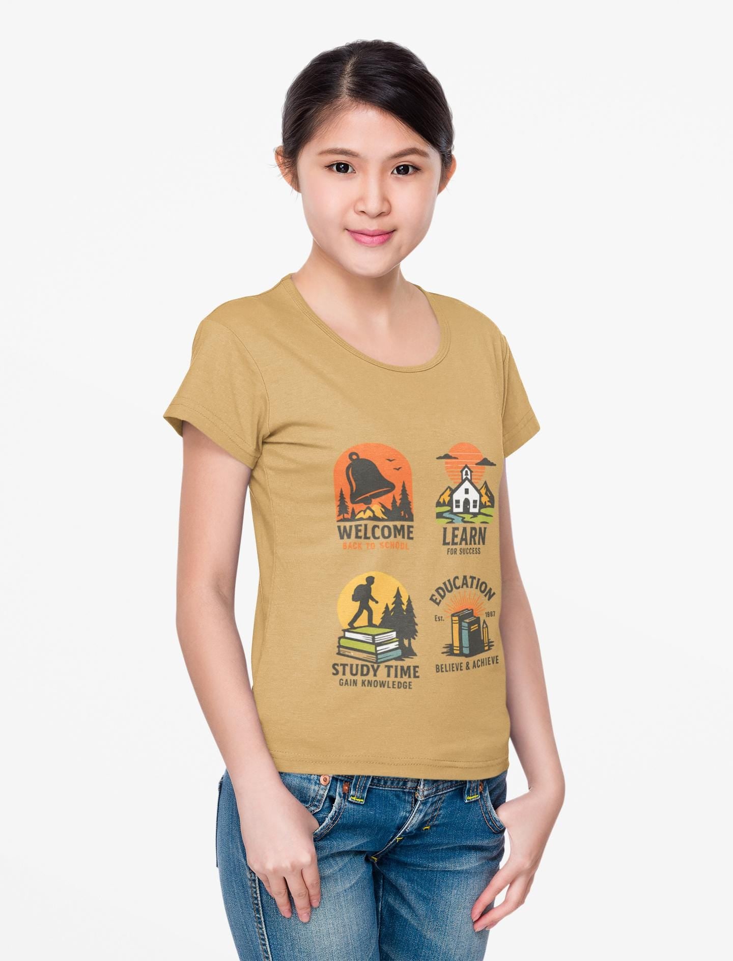 Kids Educational Tee - Welcome, Learn, Study Time, Fun Learning Shirt, Classroom Style, Back to School, Gift for Boys & Girls back to School