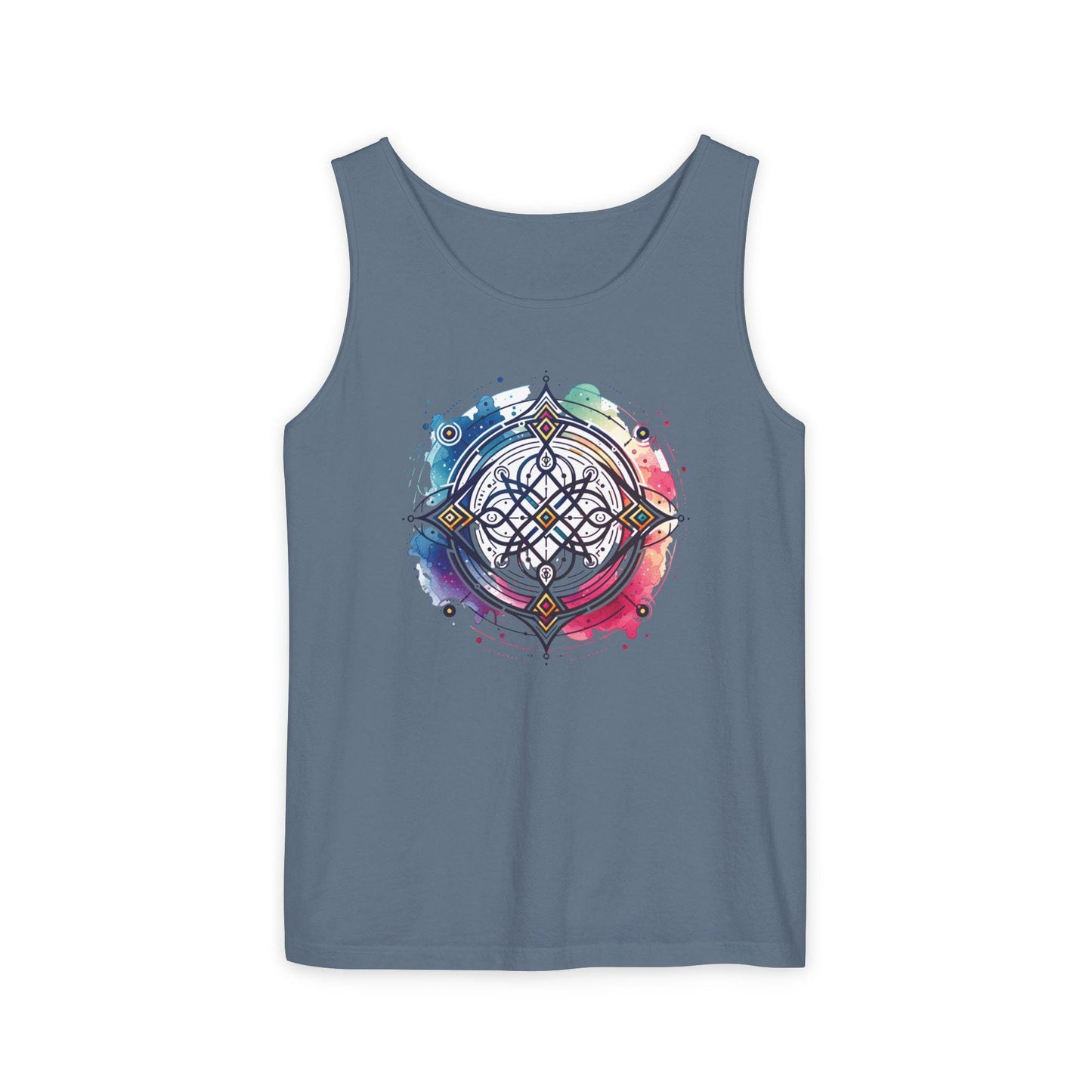 Colorful Mandala Tank Top, Neodiverse Astro Celestial Neo-Soul Tee, Boho Festival Shirt, Perfect Comfort Casual Holiday Weekend Wear