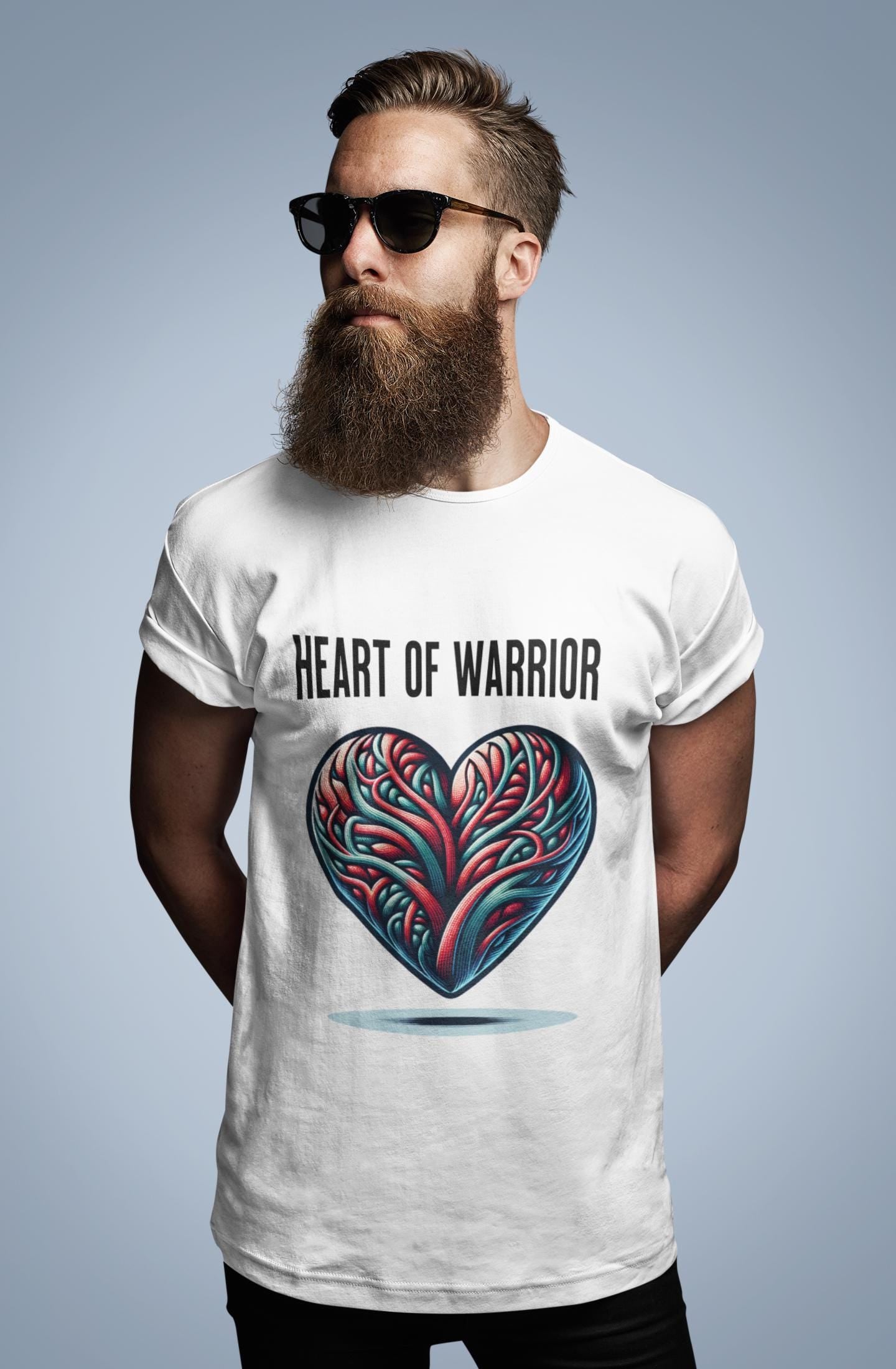 Heart of Warrior Unisex Tee, Inspirational Shirt, Motivational Gift, Casual Spring Summer Fall Wear, Empowerment Apparel, Heart Graphics Tee