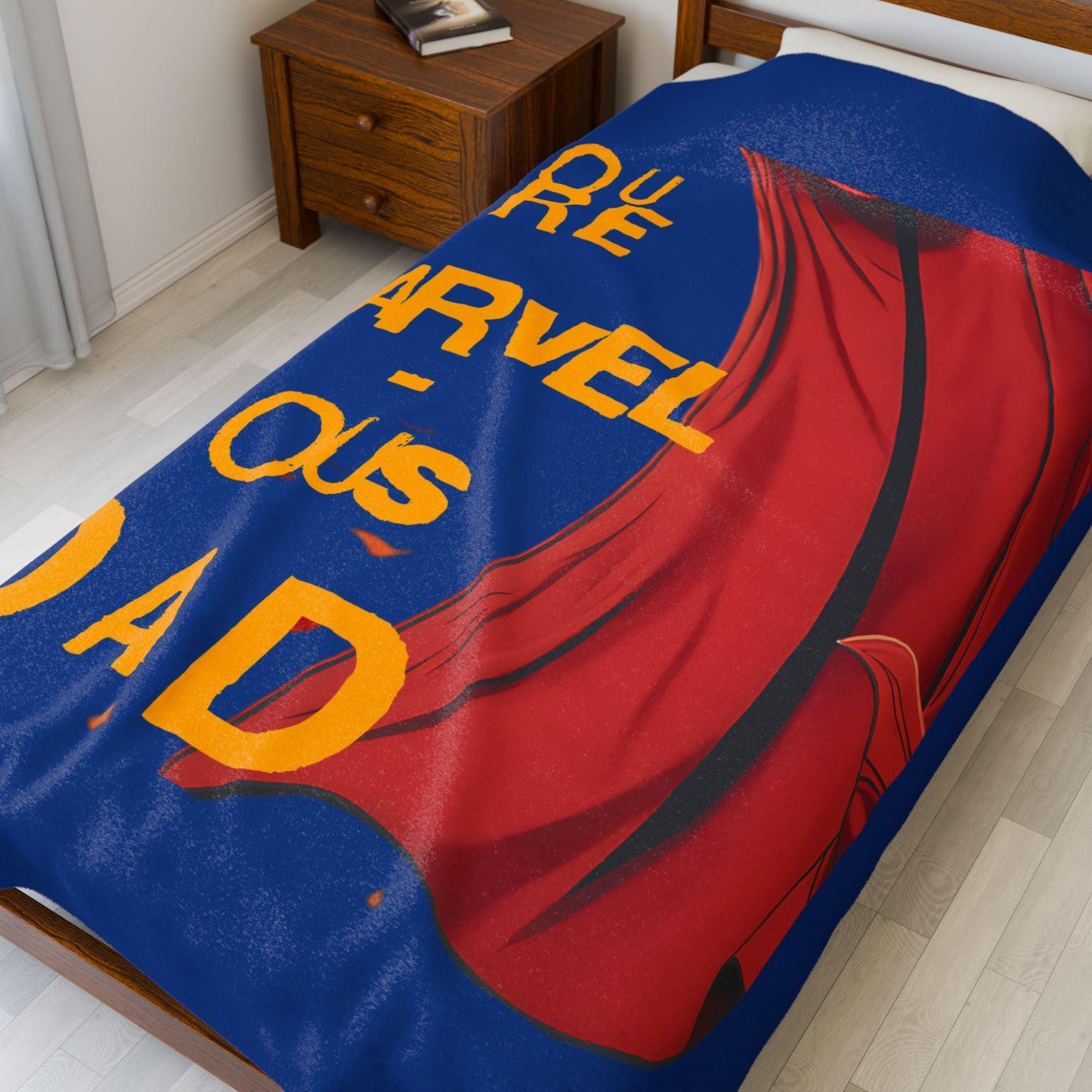 Marvelous Dad Velveteen Blanket - Superhero Gift for Father's Day, Cozy Decor, Kids Room, Movie Night, Dad's Birthday