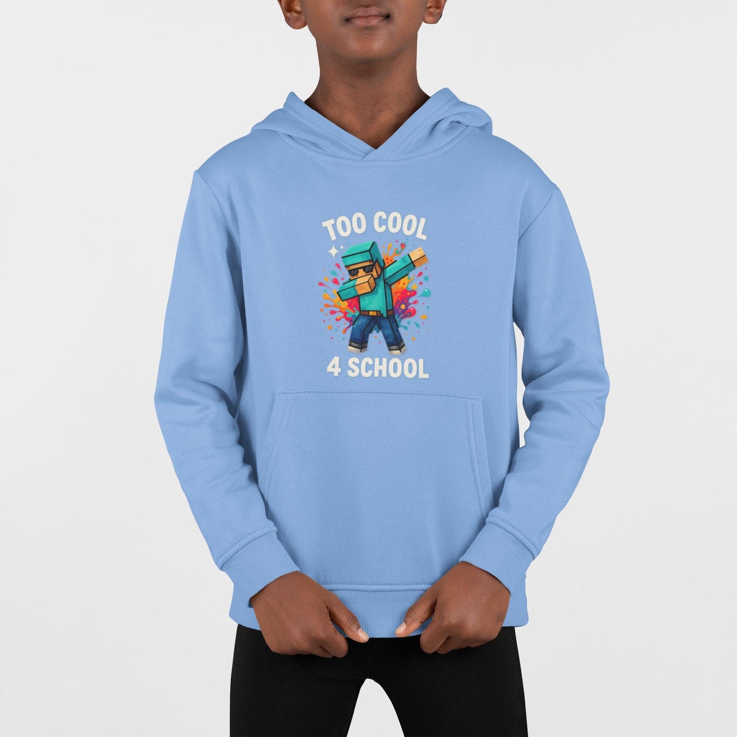 Minecraft Inspired Too Cool 4 School Youth Hoodie, Kids Hoodie, Back to School Gift for Students, Welcome Back Hoodie, Back-to-School Hoodie