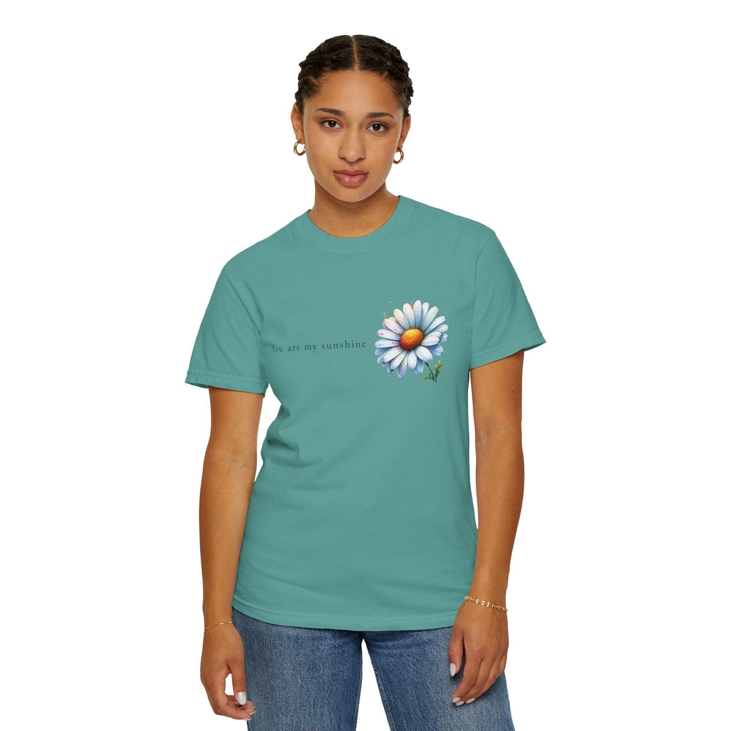 Sunshine Flower Unisex Garment-Dyed T-Shirt | Inspirational Tee | Gift for Her | Casual Wear | Spring Fashion | Eco-Friendly |Fun Summer Tee
