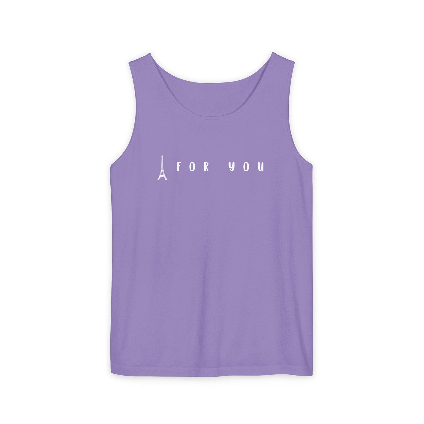 Eiffel in Love Tank Top, Playful Summer Beach Top, Flirty French Kiss Top, Paris Vacation Tank Top, Romantic Graphic Top for Her & Him