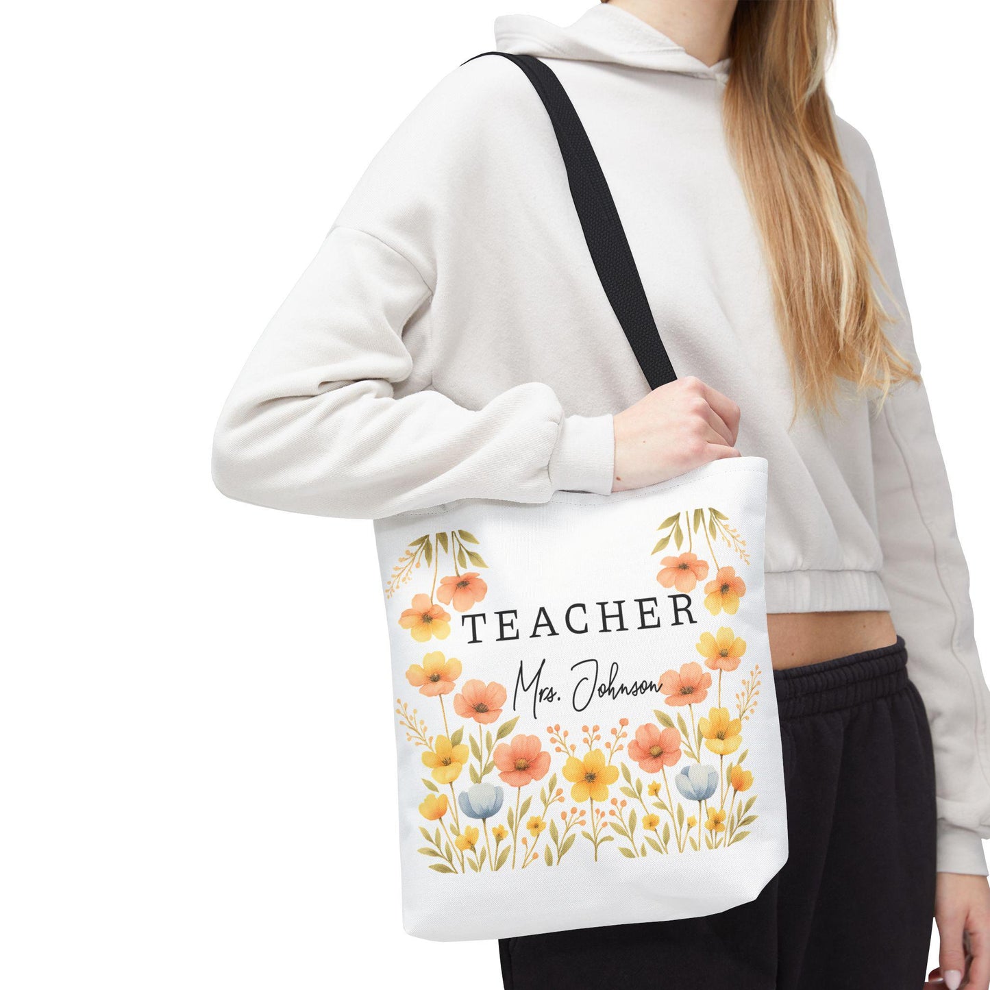 Personalized Teacher Name Tote Bag - Perfect Gift for Educators, Back to School, Classroom Essential, Teacher Appreciation, Eco-Friendly Bag