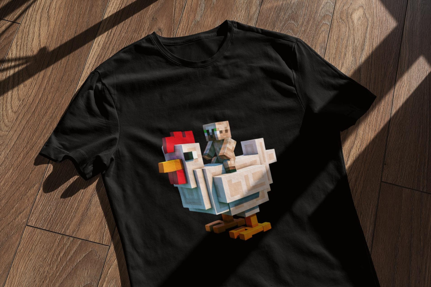 Minecraft Movie Chicken Jockey Kids T-Shirt, Fun Graphic Tee for Playtime, Cool Gift for Birthdays, School Days, Casual Back to School Wear