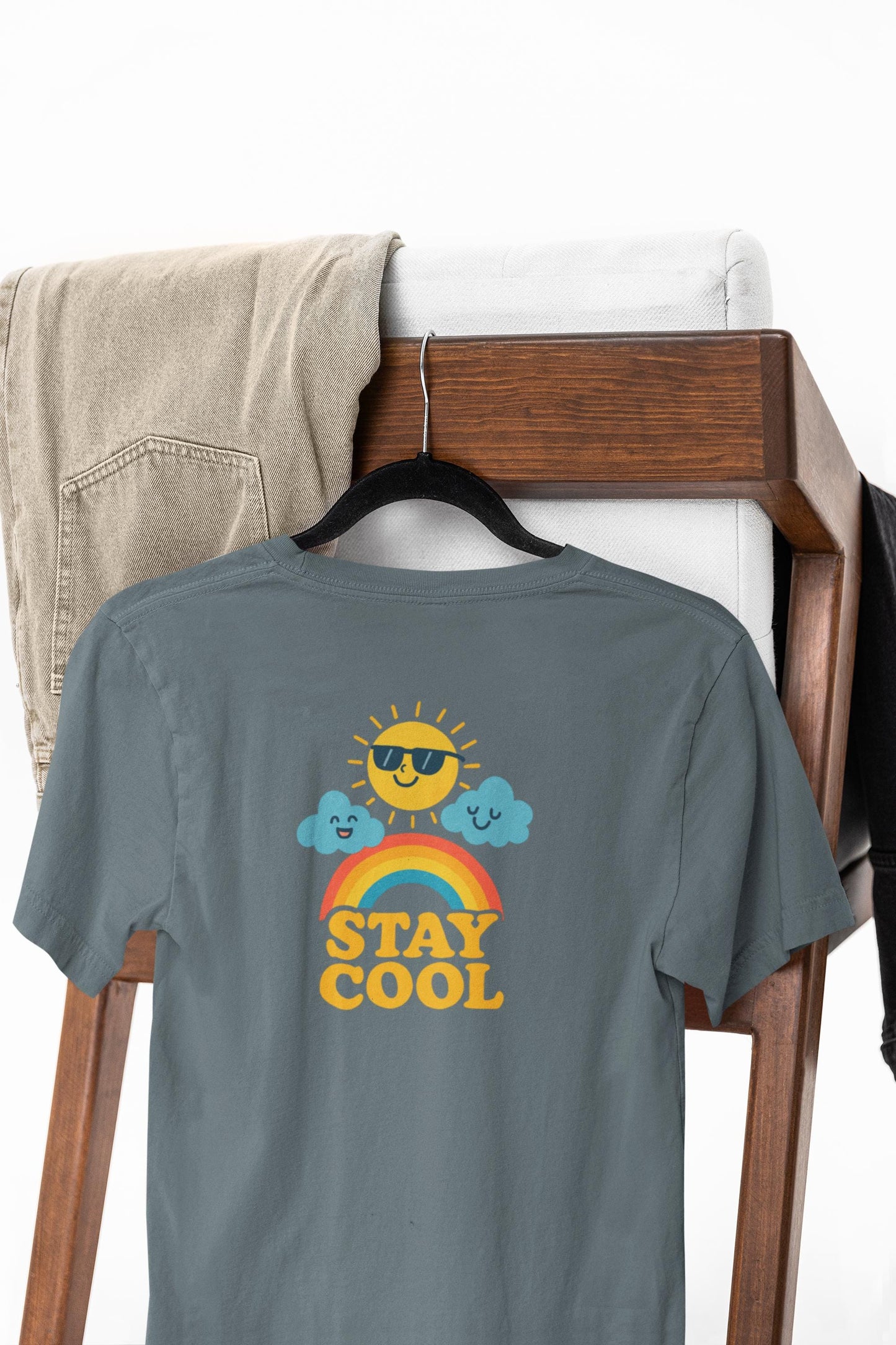 Kids Summer Tee, Stay Cool Graphic Shirt, Fun Kids Apparel, Sunny Day Outfit, Rainbow T-Shirt, Cool Kid's Clothes, Back to School Apparel