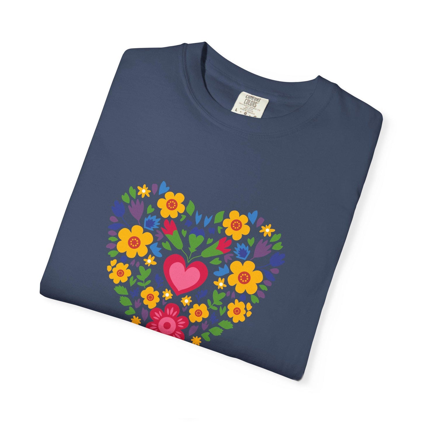 Floral Heart Unisex T-Shirt, Colorful Graphic Tee for Nature Lovers, Perfect for Spring Parties, Mother's Day Gift, Casual Everyday Wear