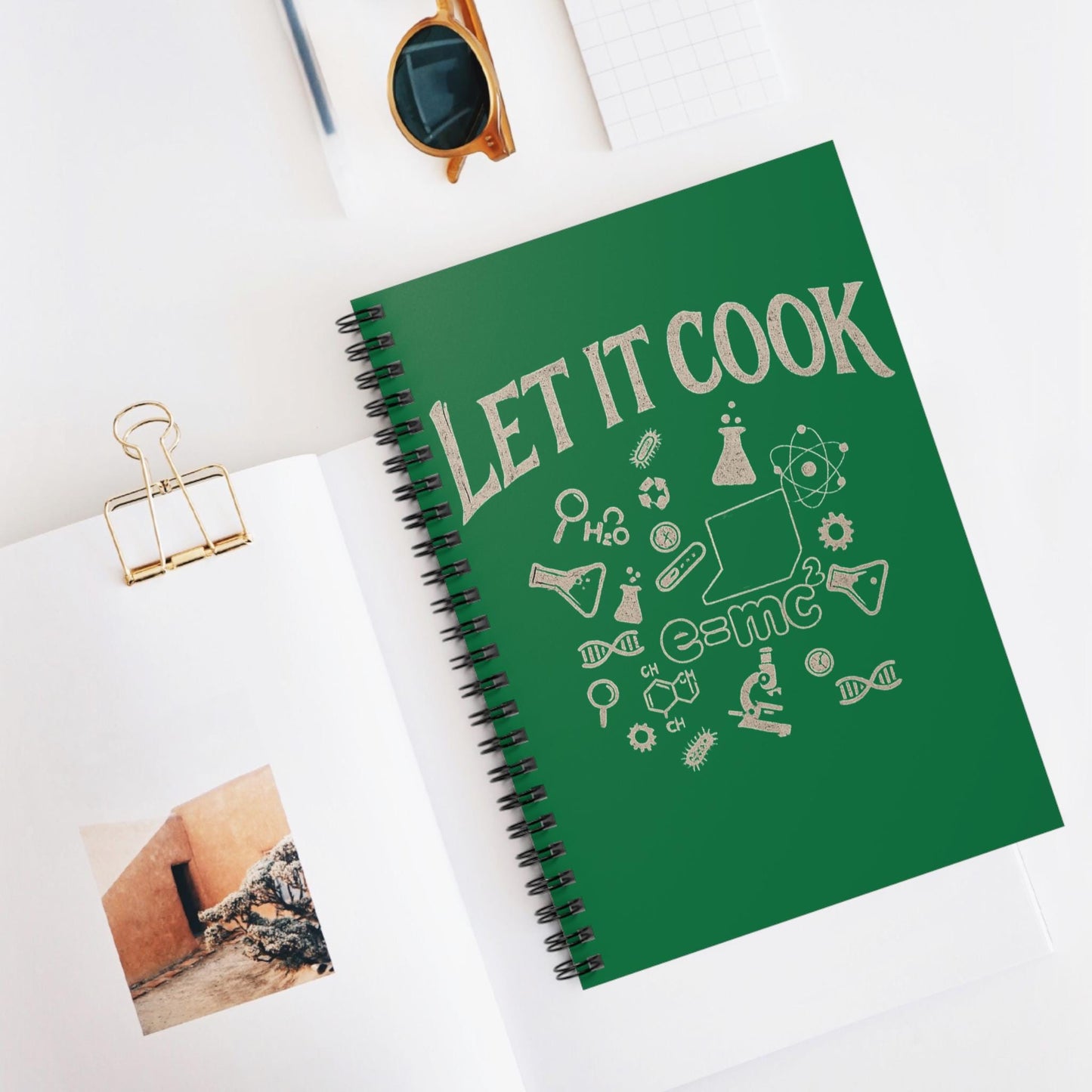 Science Lab Spiral Notebook, Chemistry Journal for Students Teachers STEM Gift Cute, Study Notes Planner Back to School Laboratory Scientist