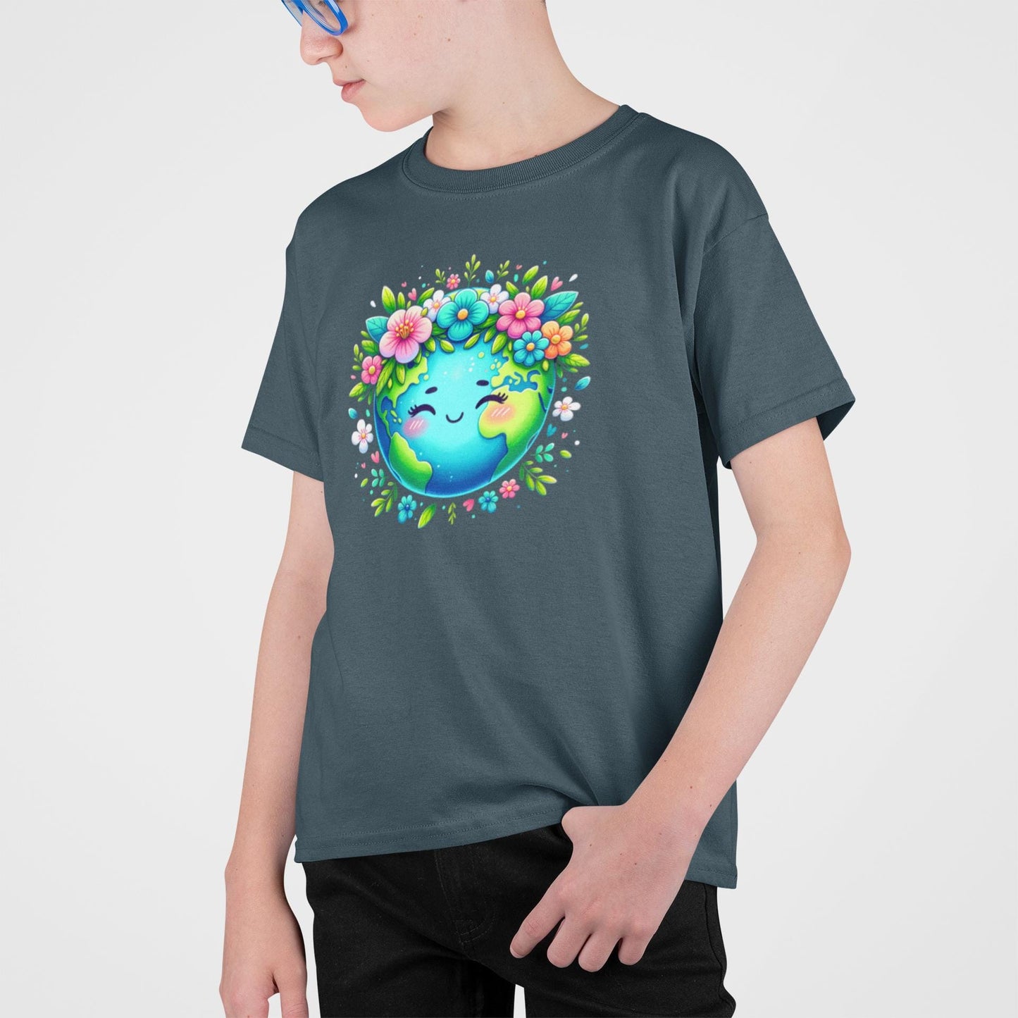 Kids Back to School T-Shirt, Floral Globe Graphic Tee, Fun Shirt for Children, Cool Back to School Clothing for Him and her, Gift For Kids