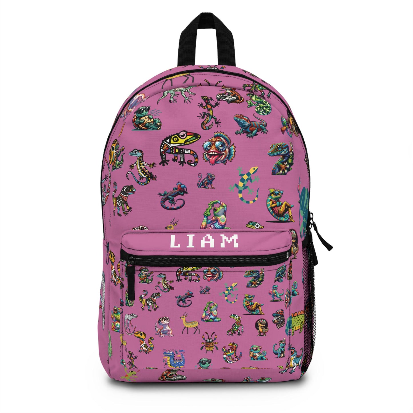 Animal Print Kids Backpack, Personalized School Bag for Elementary & Middle School Kids, Custom Name Bag for Gamer Enthusiast Back-to-School
