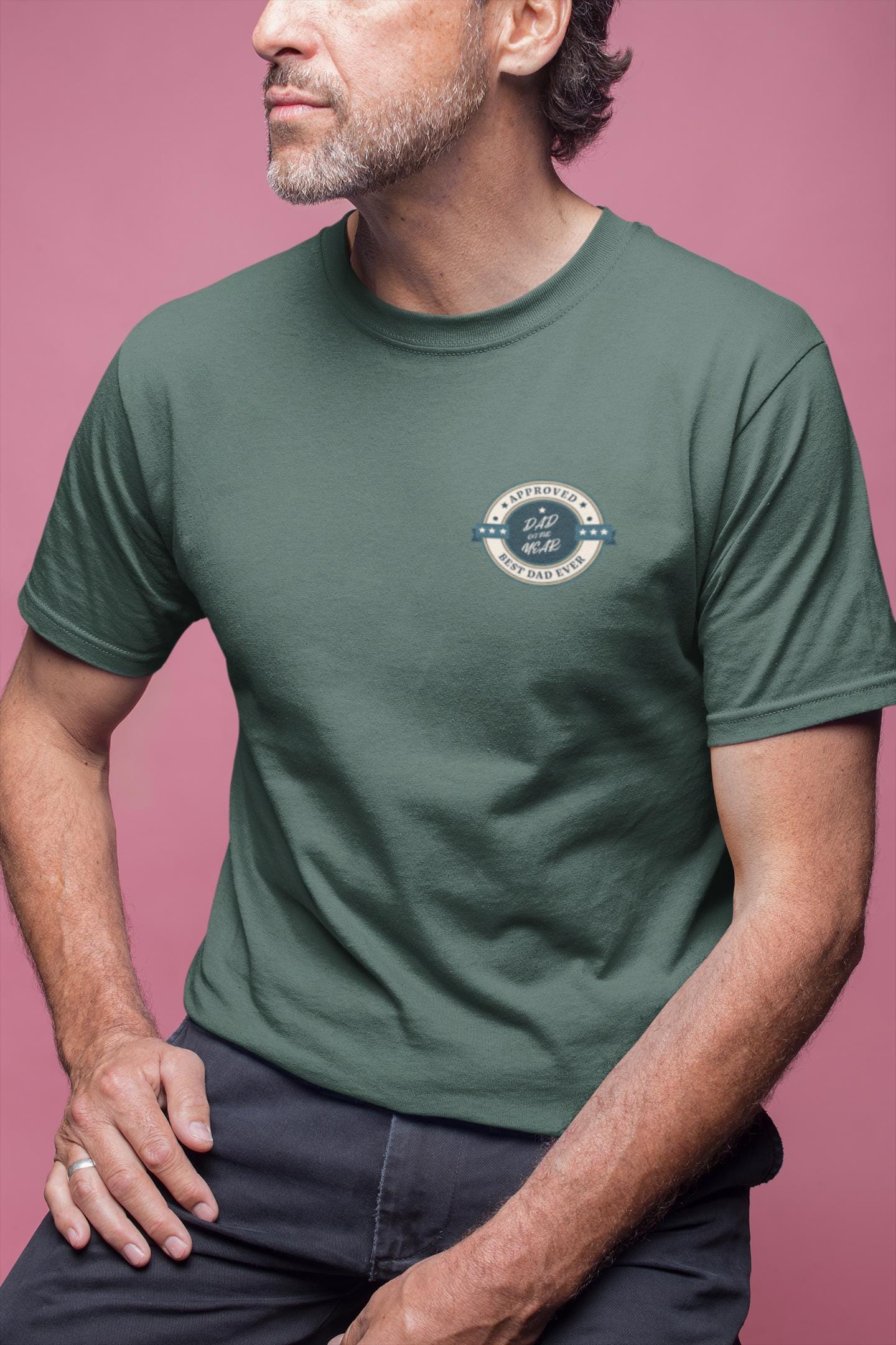 Husband Dad Grandpa CustomT-Shirt with Vintage Logo, Dads with beards, Summer Style, Funny Dad Birthday Gift, Cool Dad Shirt, Fathers Day