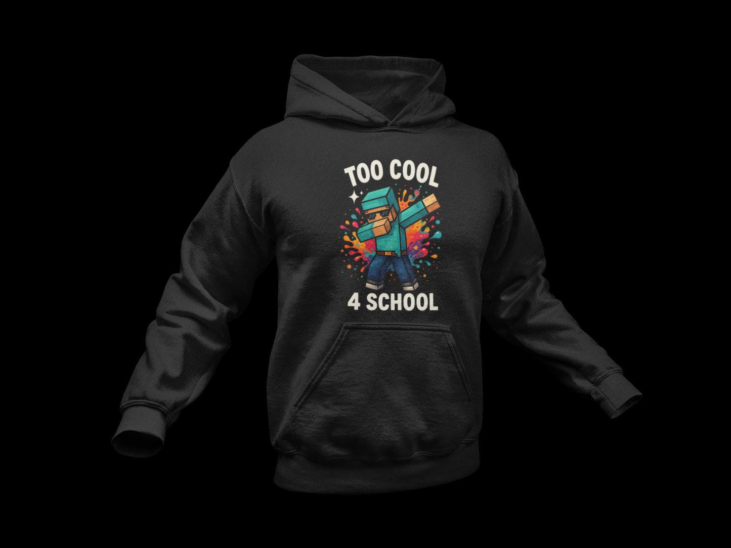 Minecraft Inspired Too Cool 4 School Youth Hoodie, Kids Hoodie, Back to School Gift for Students, Welcome Back Hoodie, Back-to-School Hoodie