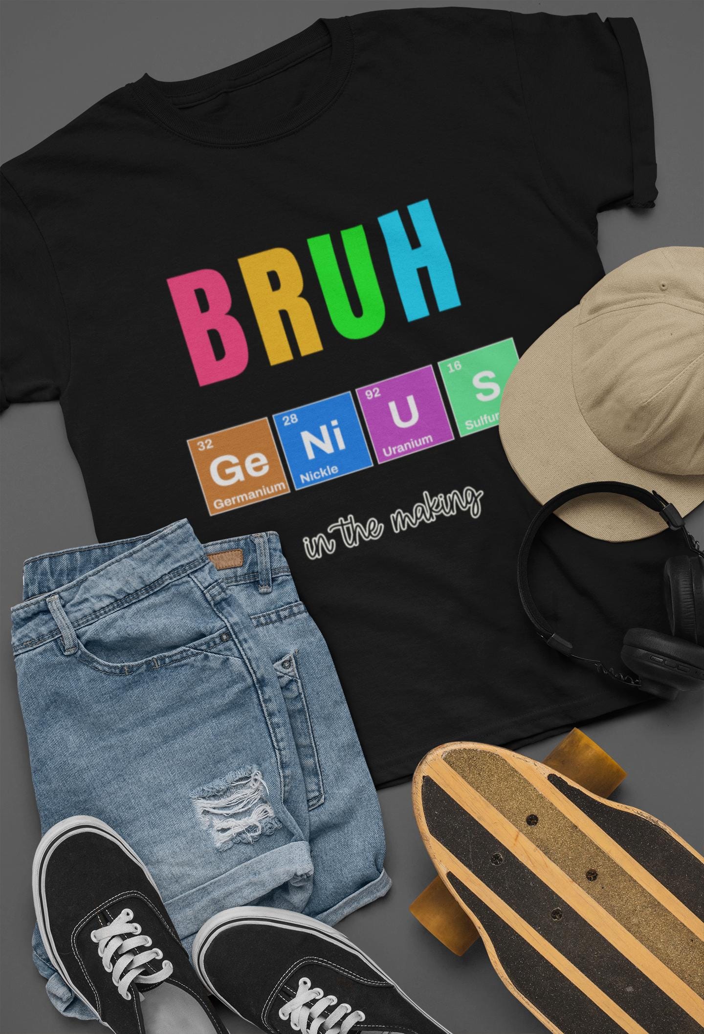 BRUH Genius Youth Tee - Fun Youth Science Inspired T-Shirt, Back to School, Back To School Teacher Student Shirt, First Day Of School Shirts