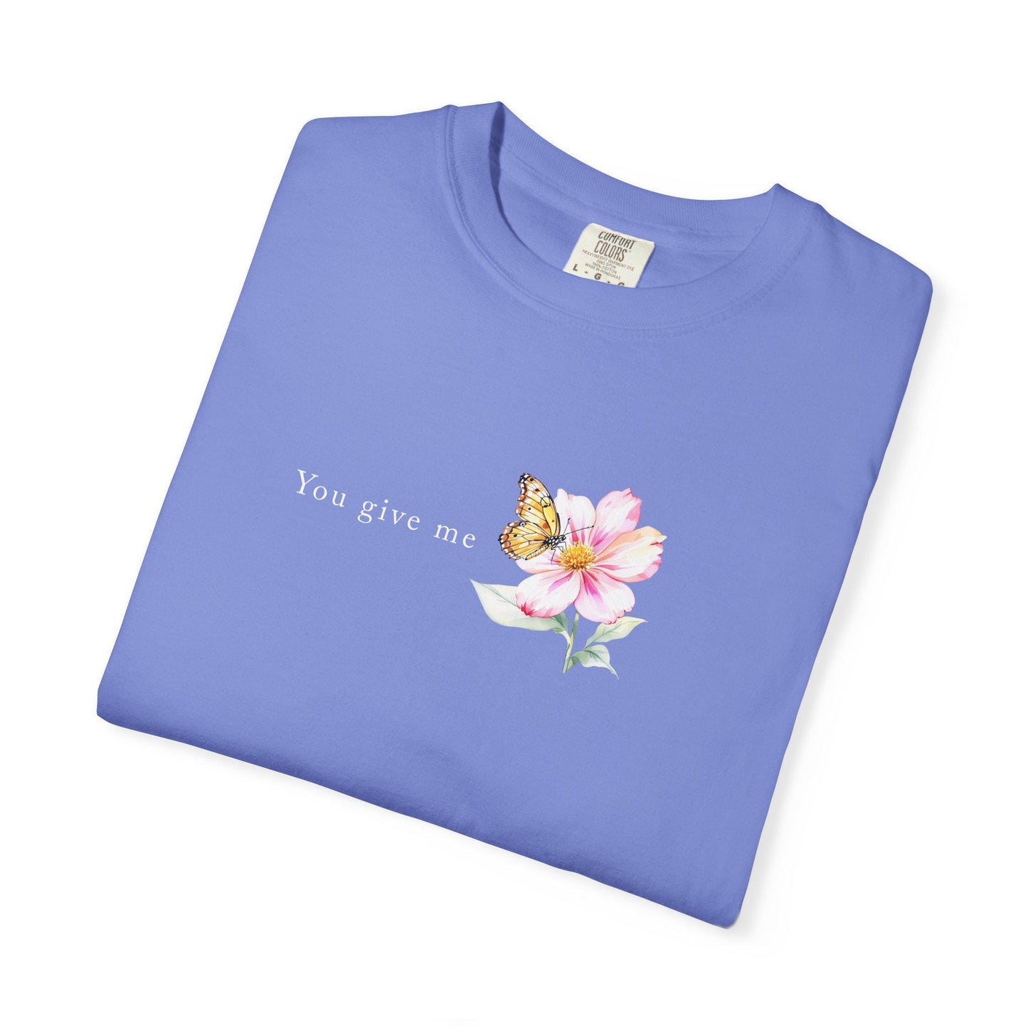Whimsical Floral Butterfly T-Shirt, Nature Lover Shirt, Everyday Casual Tee, Gift for Her, Spring Fashion Top, Eco-friendly Apparel