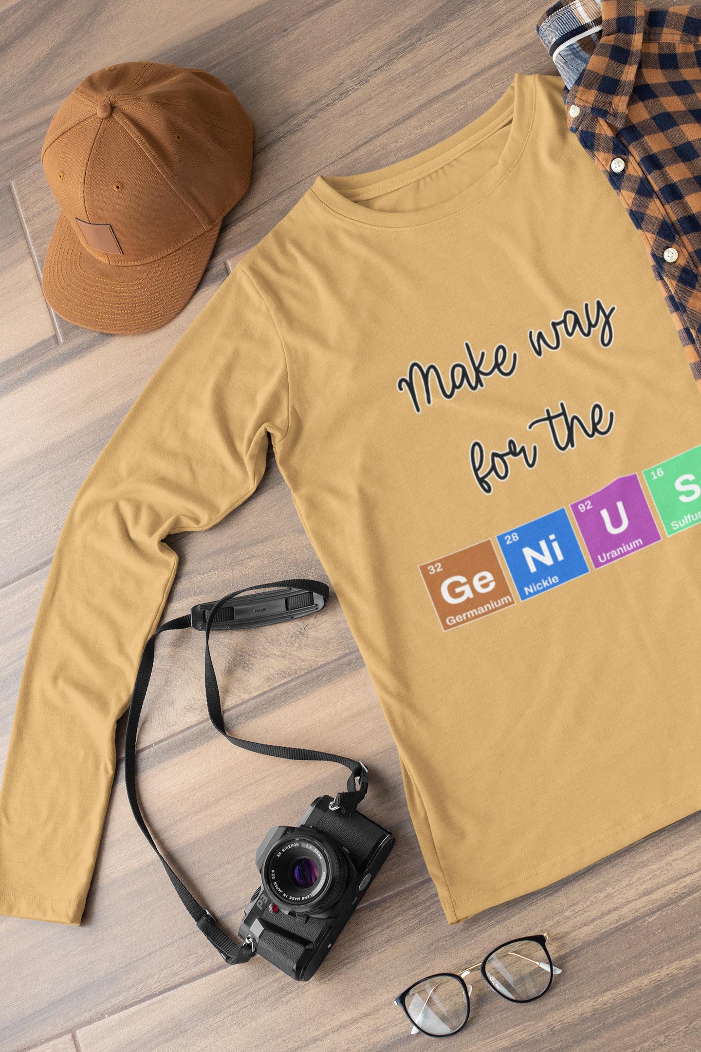 Make Way for the Genius Youth Long Sleeve Shirt, Science Inspired Shirt, Back To School Teacher Student Shirt, First Day Of School Shirts
