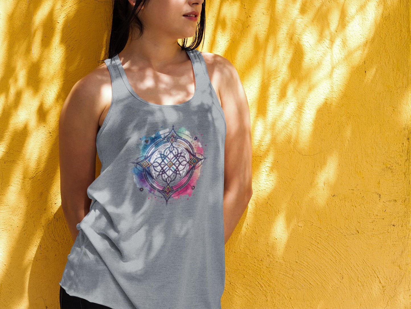 Colorful Mandala Tank Top, Neodiverse Astro Celestial Neo-Soul Tee, Boho Festival Shirt, Perfect Comfort Casual Holiday Weekend Wear