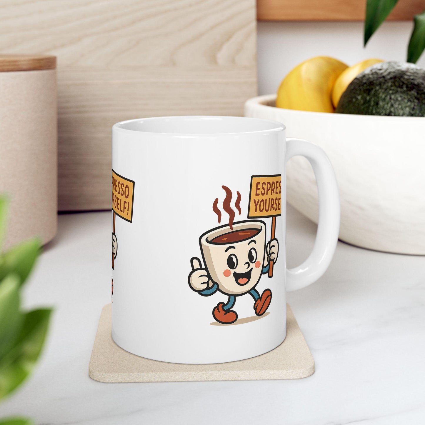 Espresso Yourself Coffee Mug, Cute Drinkware Gift for Coffee Lovers, Espresso Mug, Ideal Back 2 School Gift for Teachers and Parents